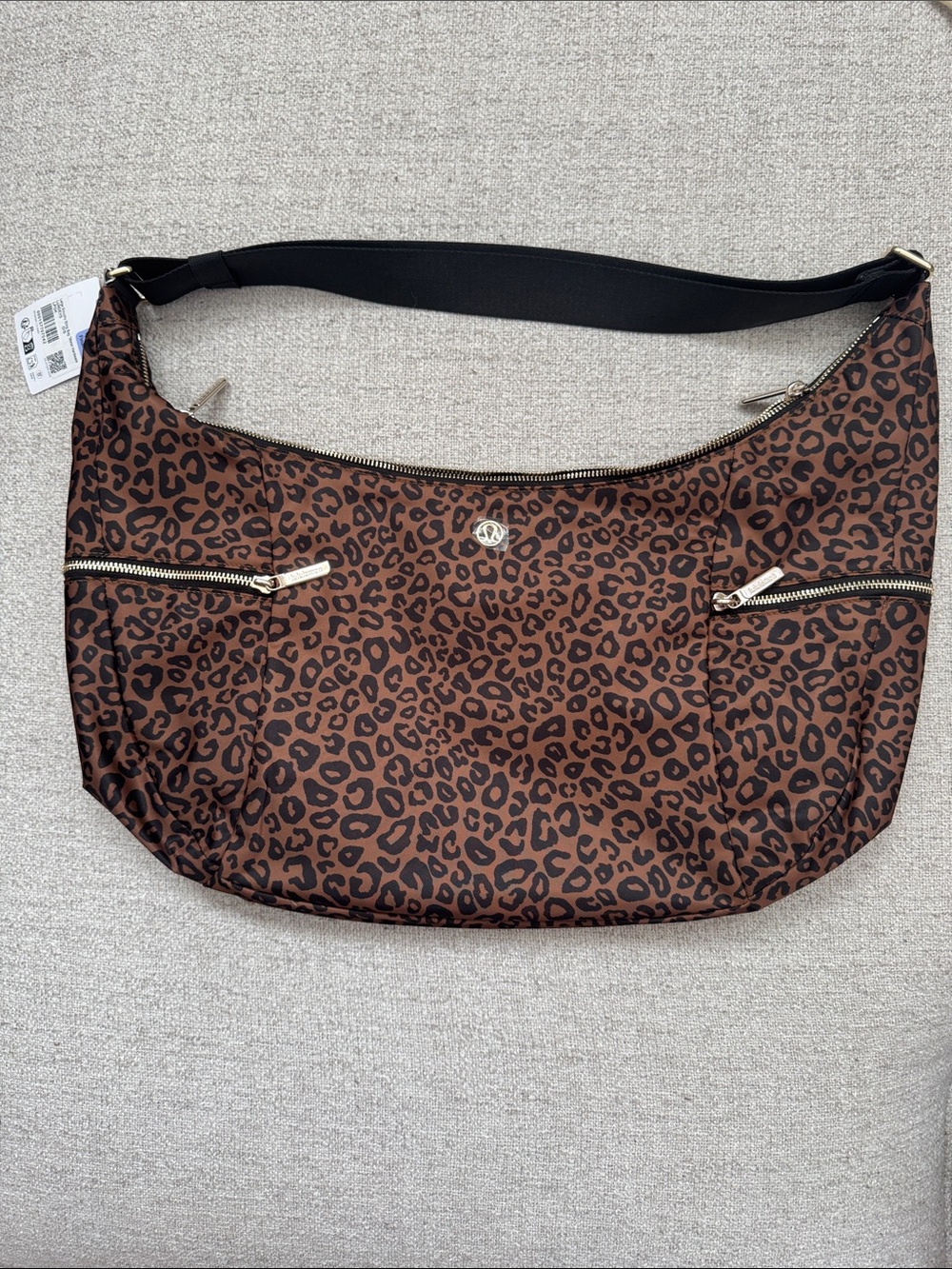 lululemon athletica Brown Leopard Print Shoulder Bag